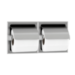 Bobrick B-6997 Recessed Dual Roll Toilet Tissue Dispenser w/ Hood - Satin Finish